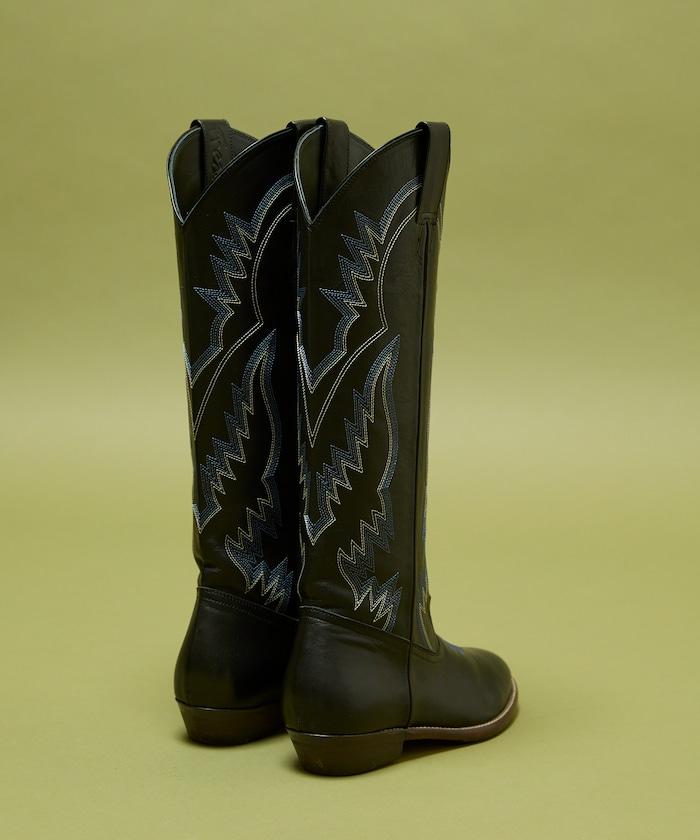 本革長款西部靴