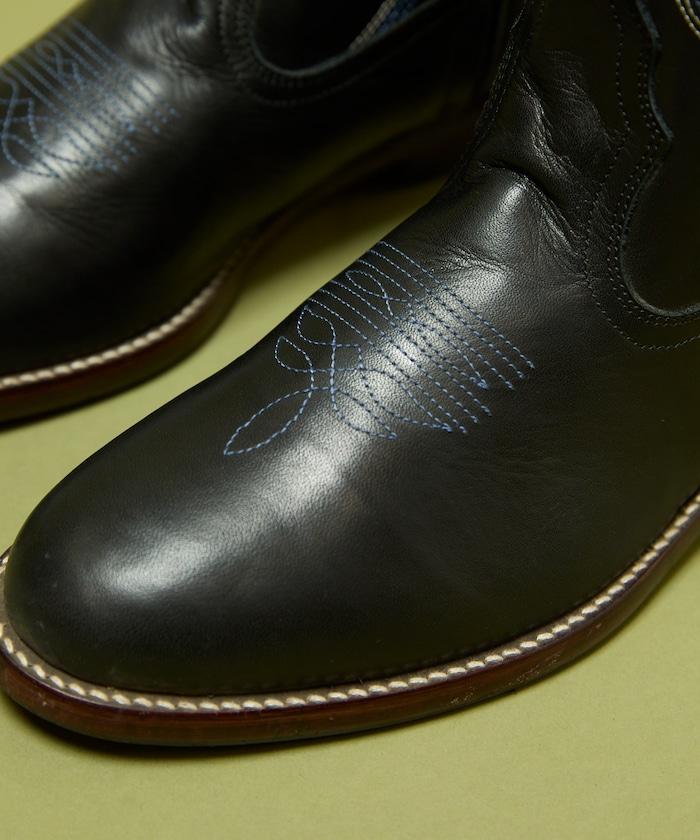 本革長款西部靴