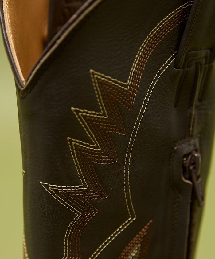 本革長款西部靴