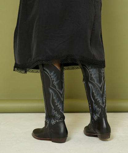 本革長款西部靴