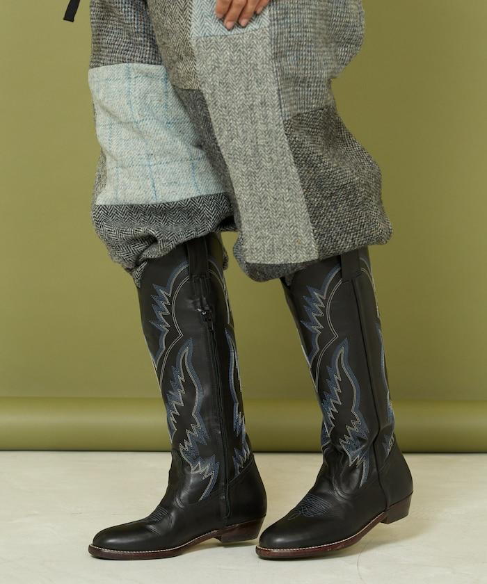 本革長款西部靴