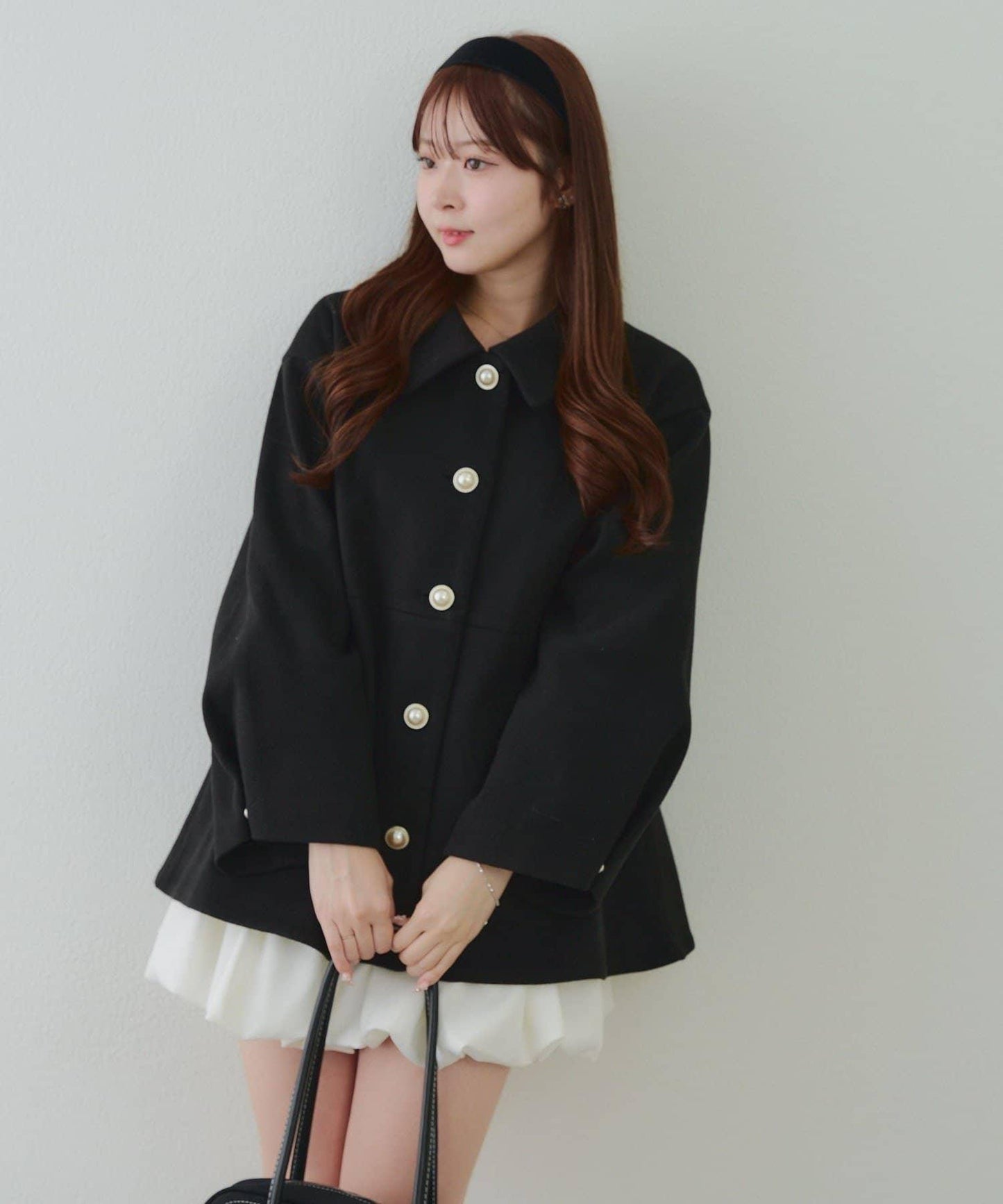 中長款荷葉邊下襬外套