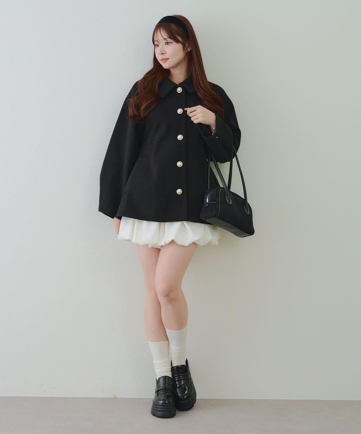 中長款荷葉邊下襬外套