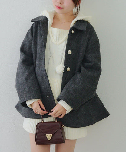 中長款荷葉邊下襬外套