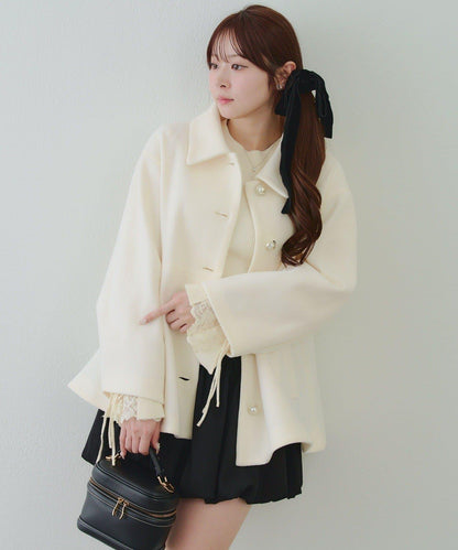 中長款荷葉邊下襬外套
