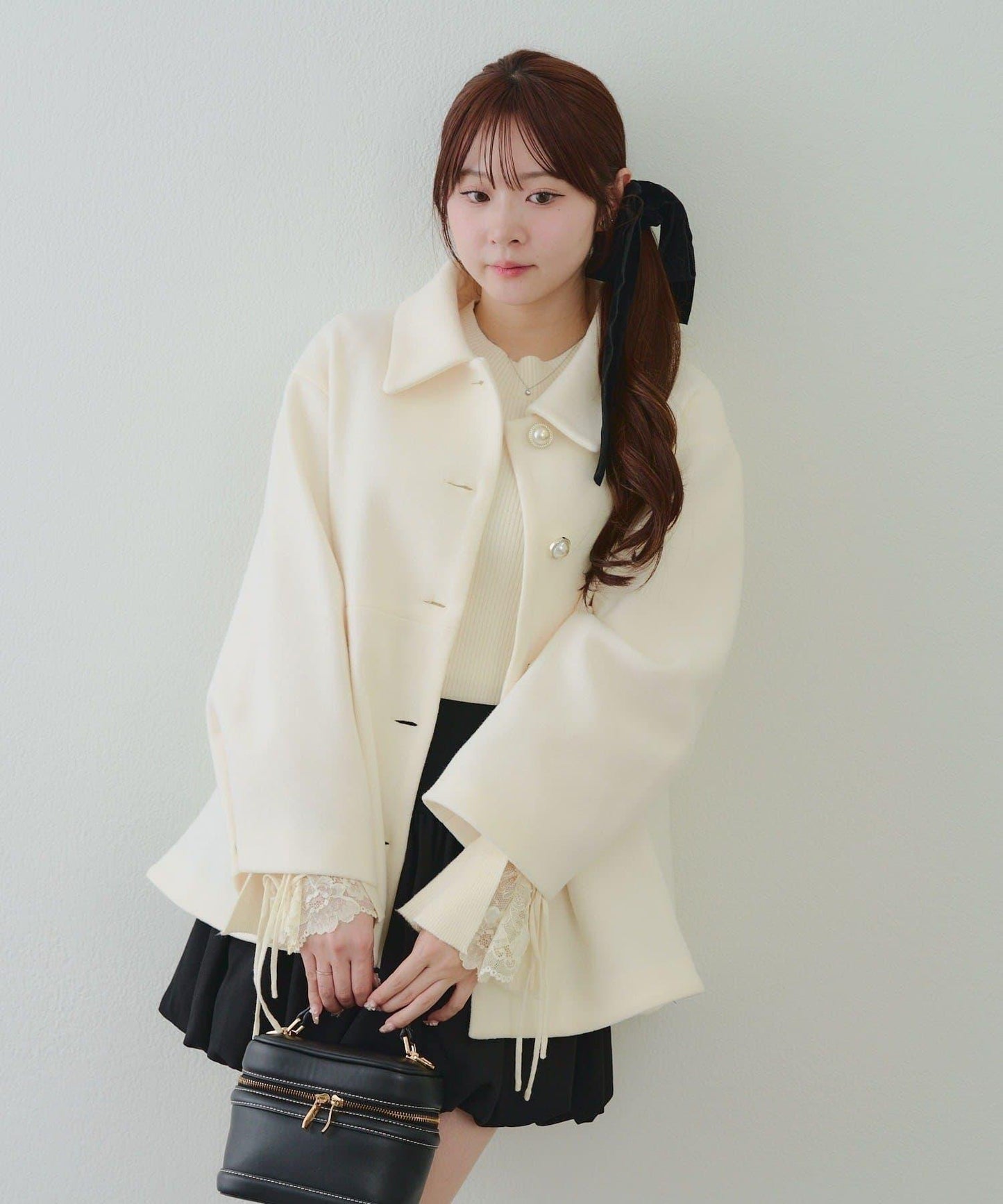 中長款荷葉邊下襬外套