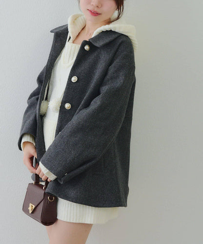 中長款荷葉邊下襬外套