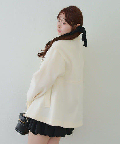 中長款荷葉邊下襬外套