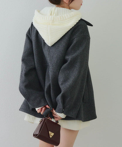 中長款荷葉邊下襬外套