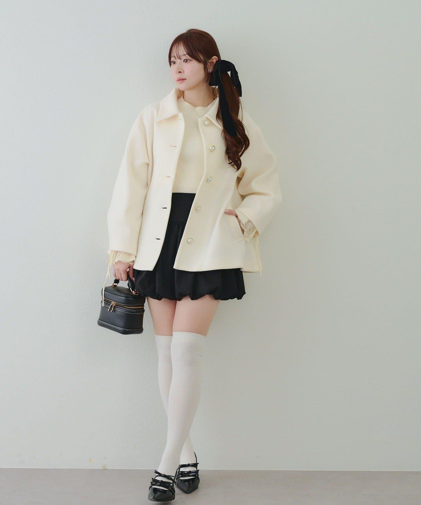 中長款荷葉邊下襬外套