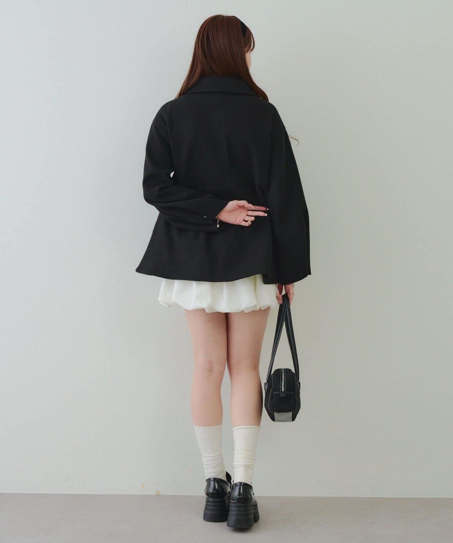 中長款荷葉邊下襬外套