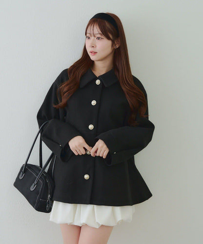 中長款荷葉邊下襬外套