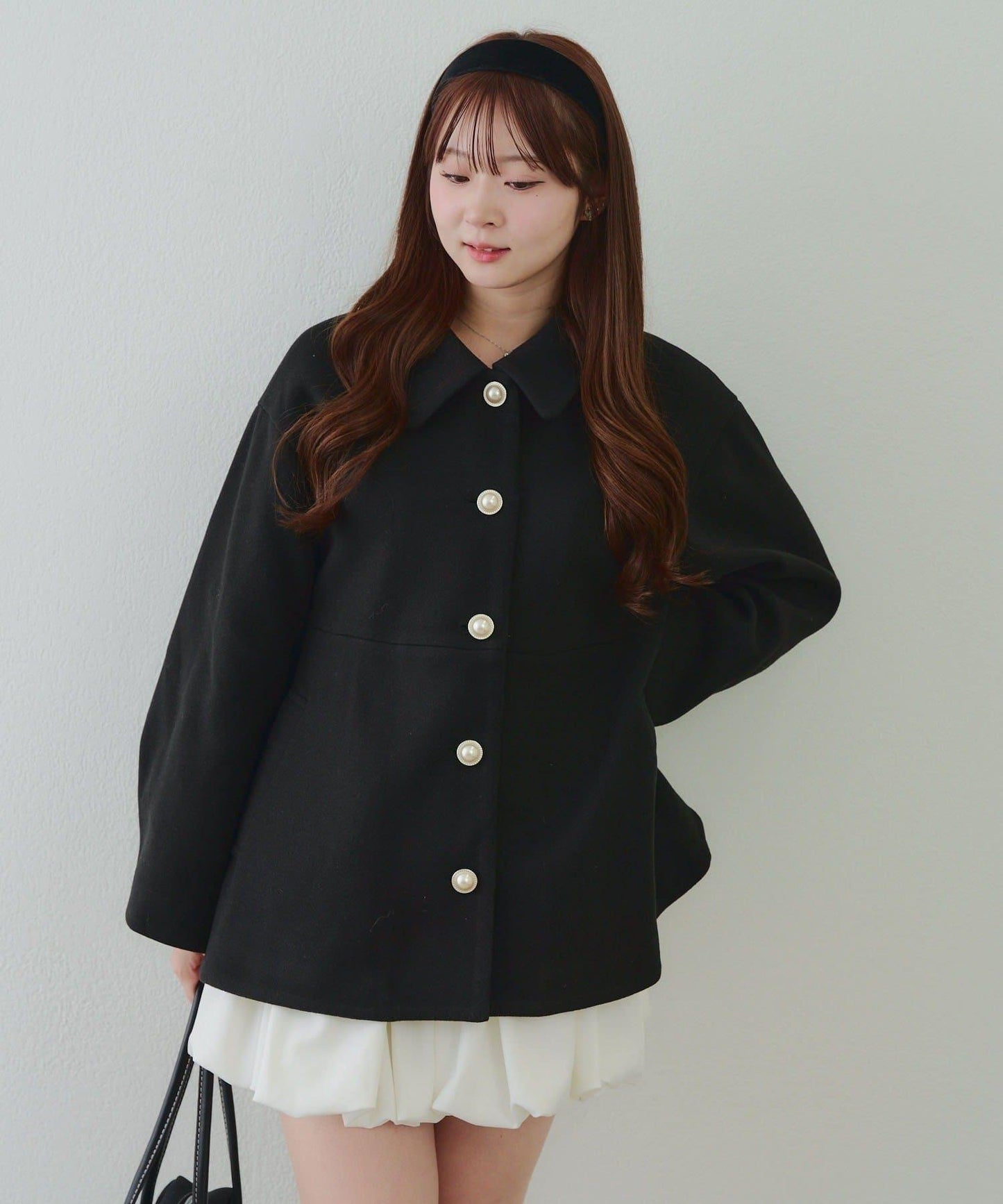 中長款荷葉邊下襬外套