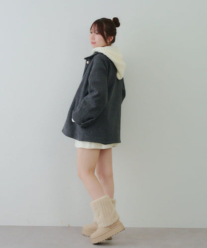 中長款荷葉邊下襬外套