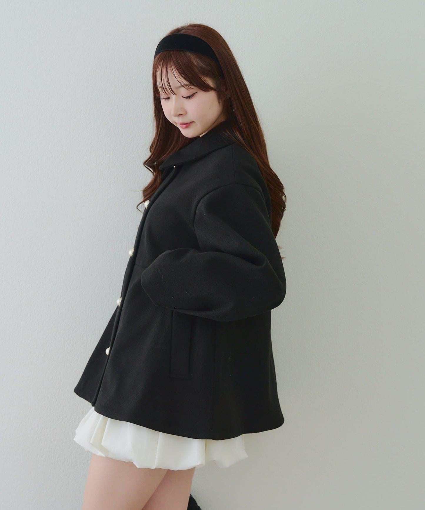 中長款荷葉邊下襬外套