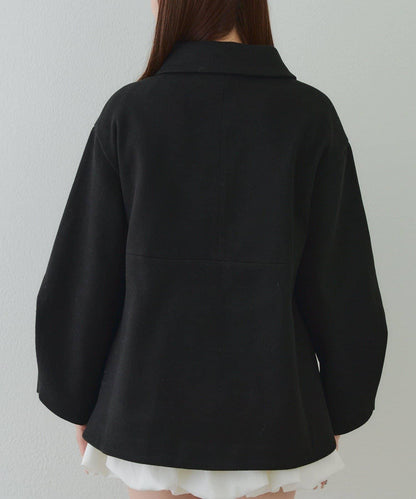 中長款荷葉邊下襬外套