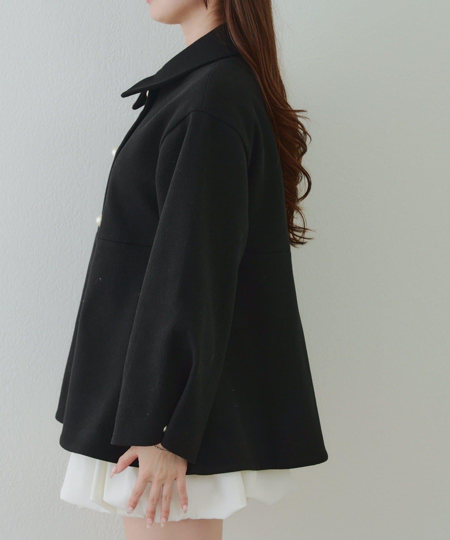 中長款荷葉邊下襬外套