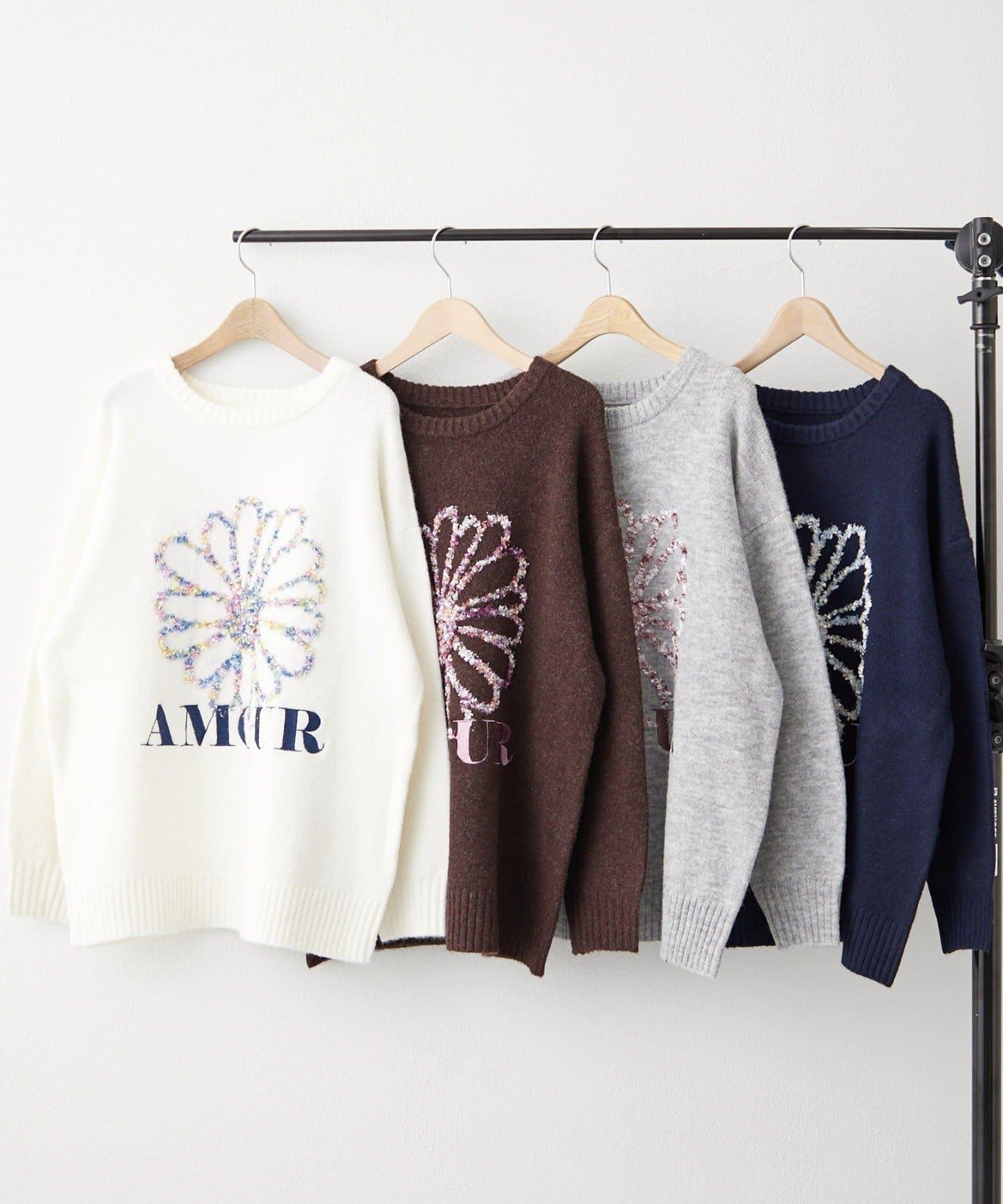 花卉提花針織衫