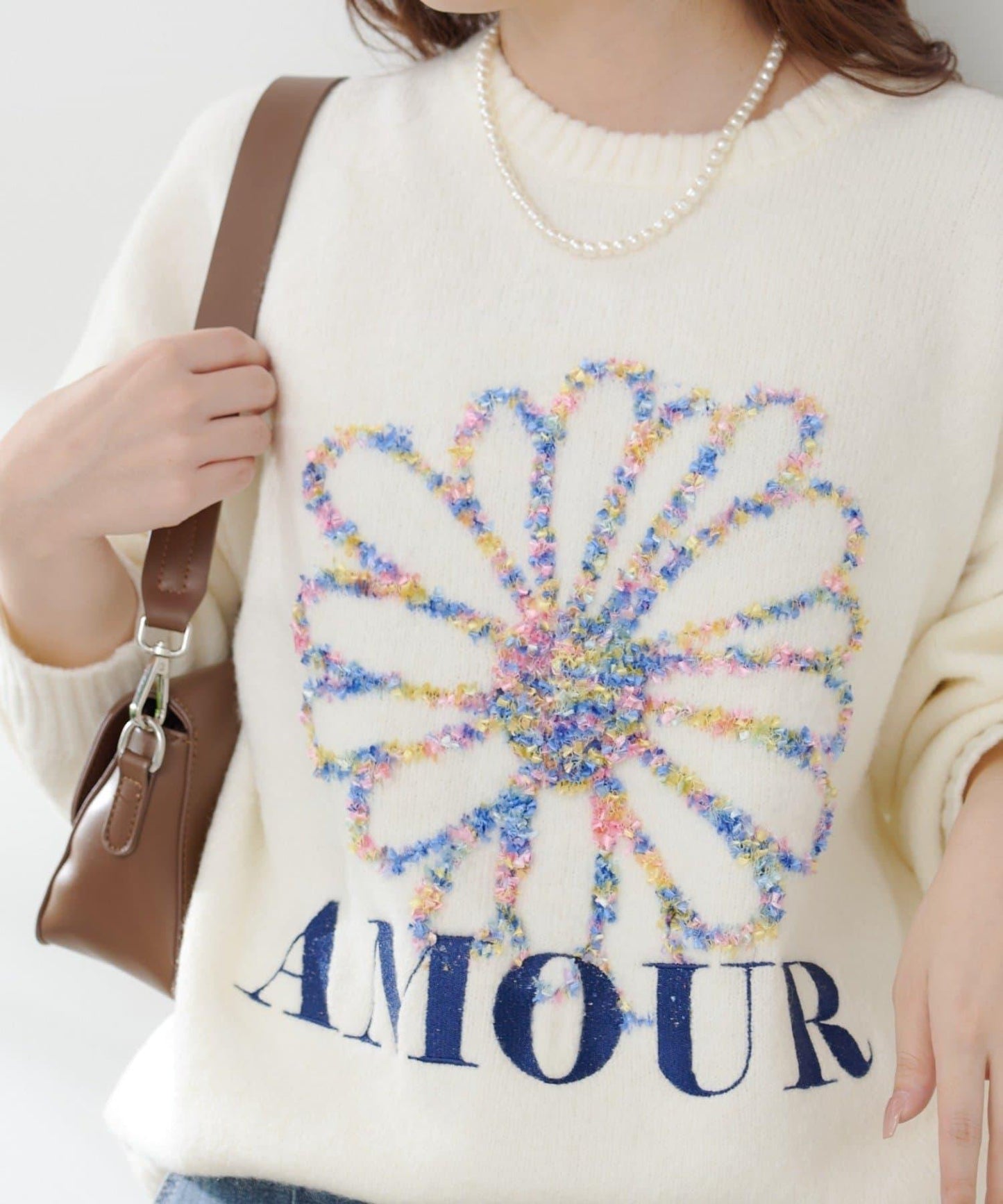 花卉提花針織衫