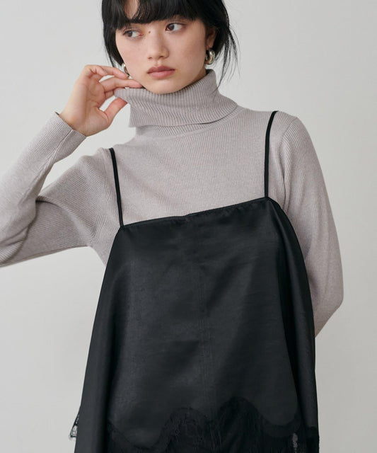 LARUTA標誌刺繡羅紋高領衫