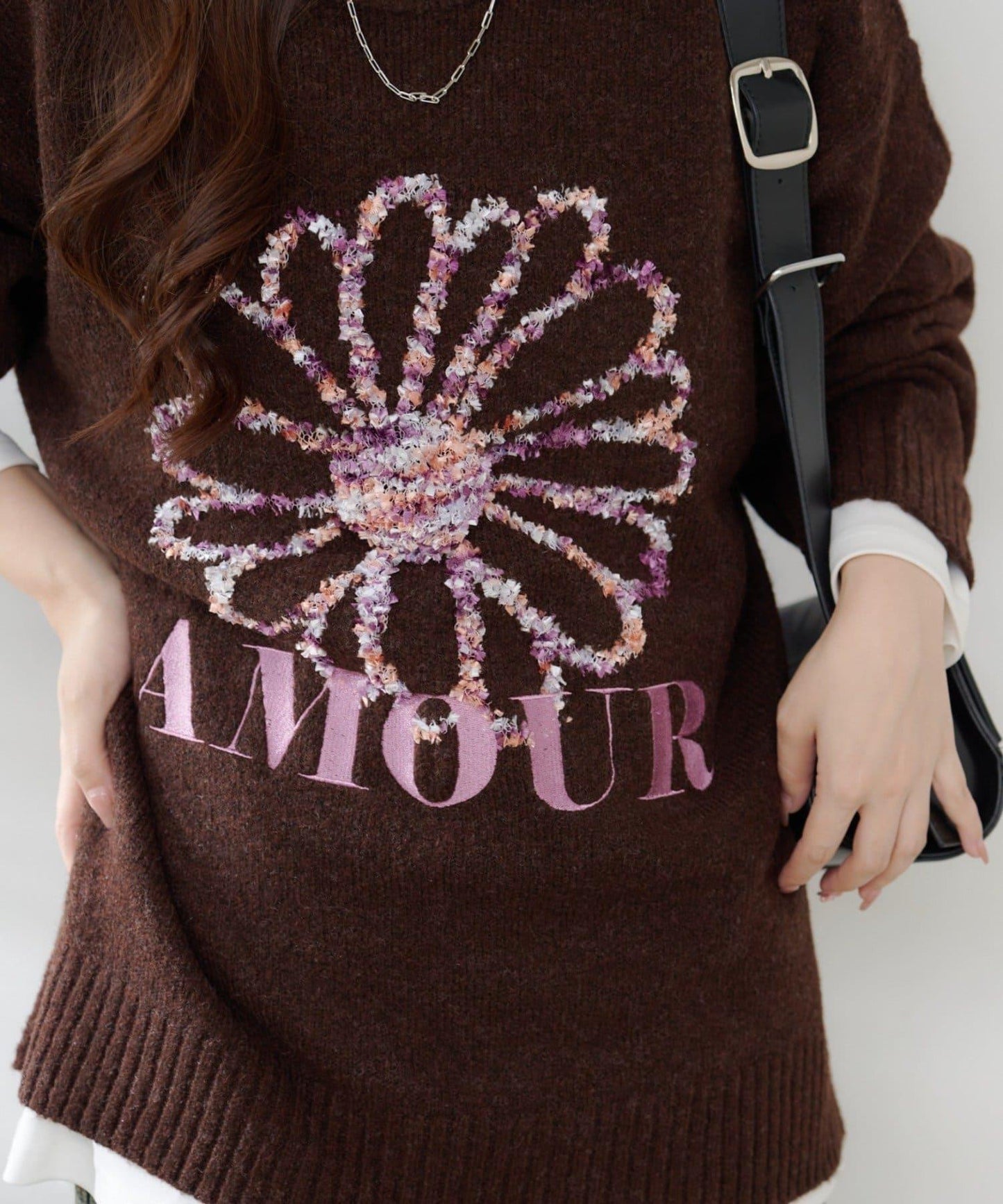 花卉提花針織衫