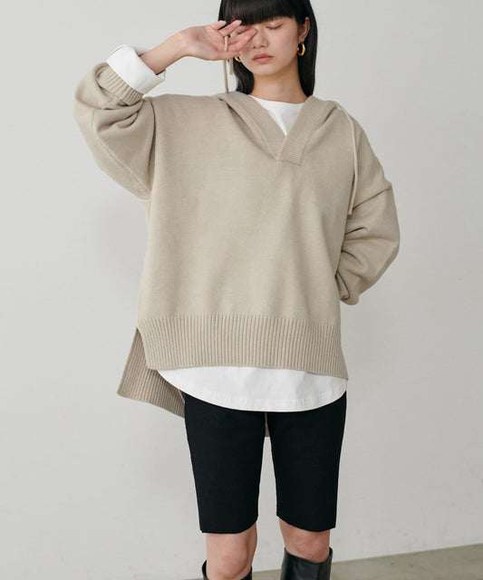 連帽針織套頭衫
