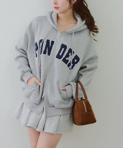 大LOGO拉鍊連帽衛衣