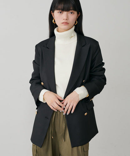 LARUTA標誌刺繡羅紋高領衫