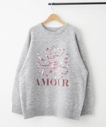 花卉提花針織衫