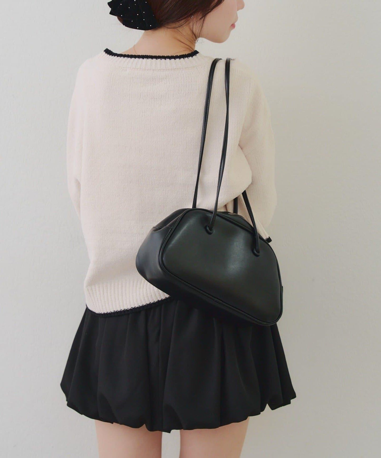 拼色條紋標誌針織衫