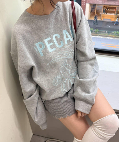 【NUNIFE】圖案刺繡加絨衛衣