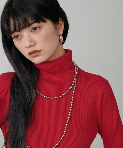 LARUTA標誌刺繡羅紋高領衫