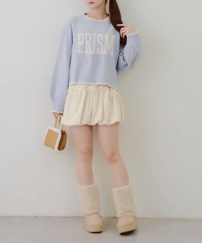 拼色條紋標誌針織衫