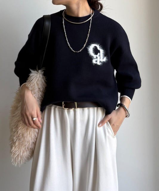 羽毛標誌針織衫