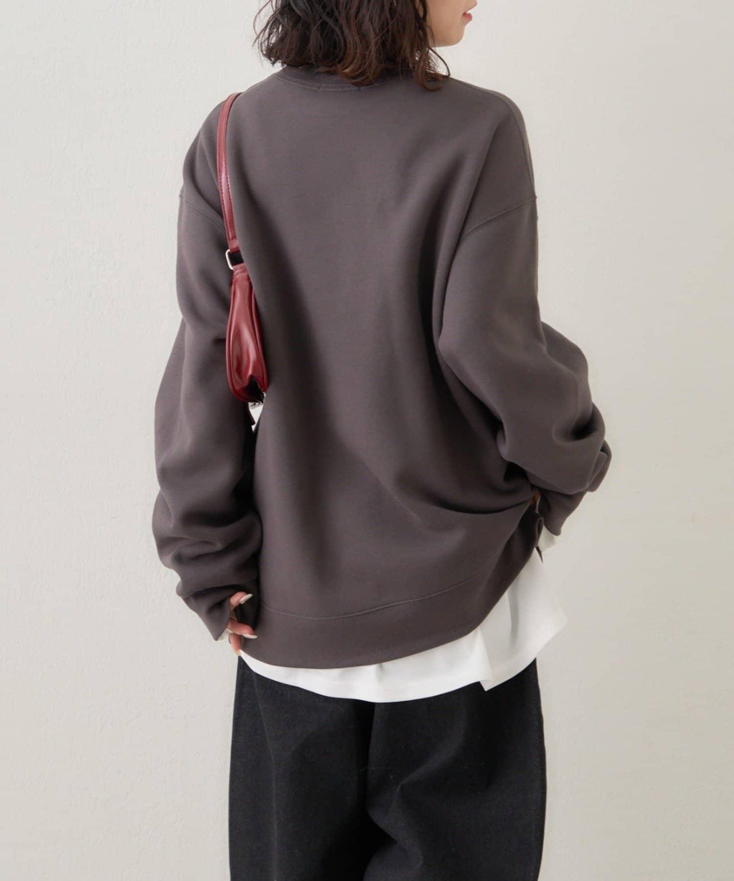 【NUNIFE】圖案刺繡加絨衛衣