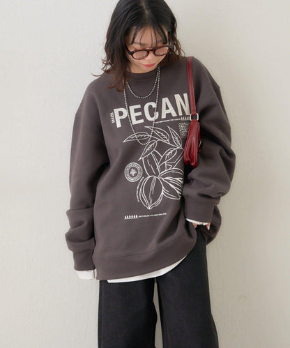 【NUNIFE】圖案刺繡加絨衛衣