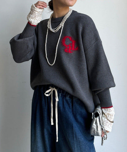 羽毛標誌針織衫