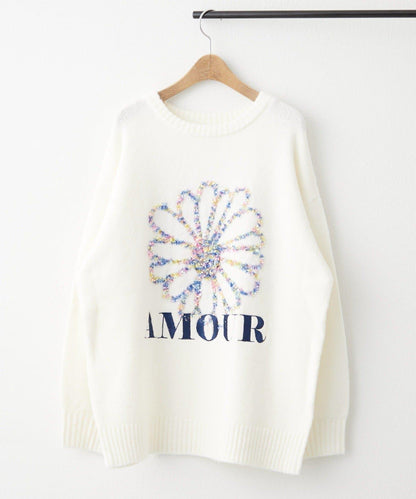 花卉提花針織衫