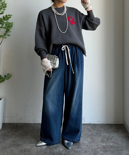 羽毛標誌針織衫