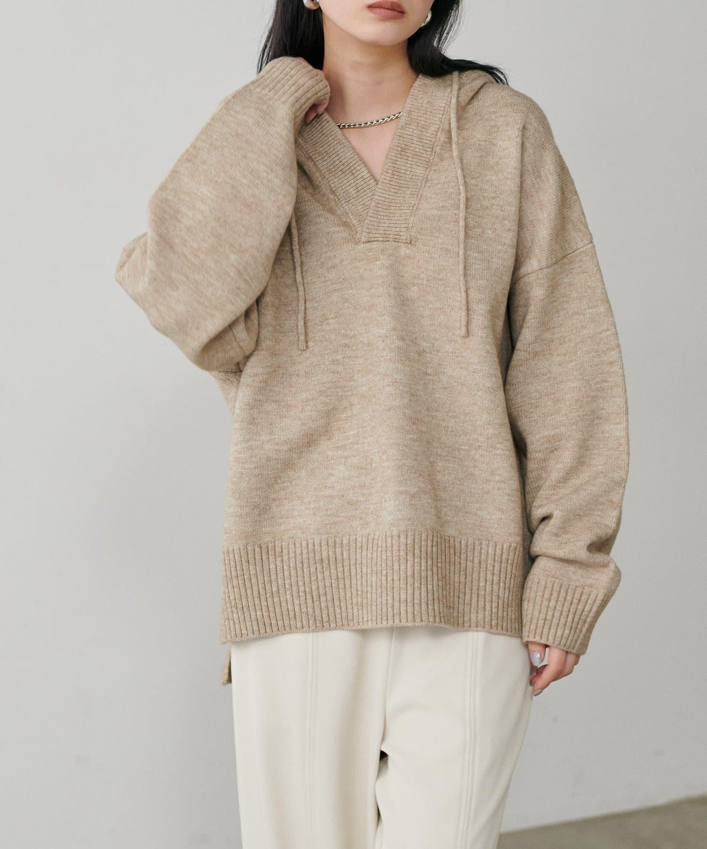 連帽針織套頭衫