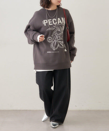 【NUNIFE】圖案刺繡加絨衛衣