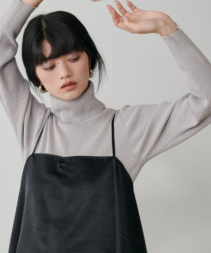 LARUTA標誌刺繡羅紋高領衫