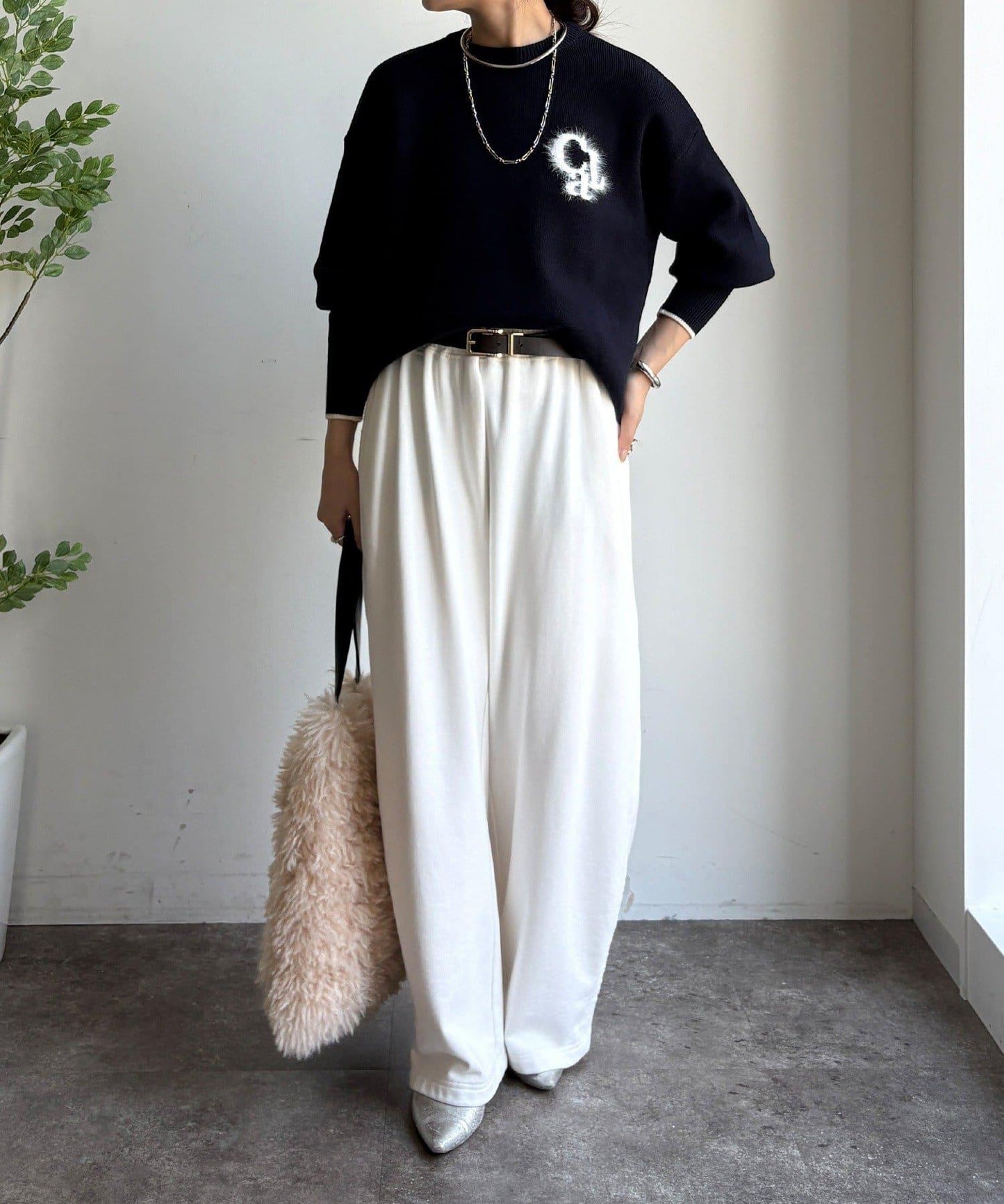 羽毛標誌針織衫