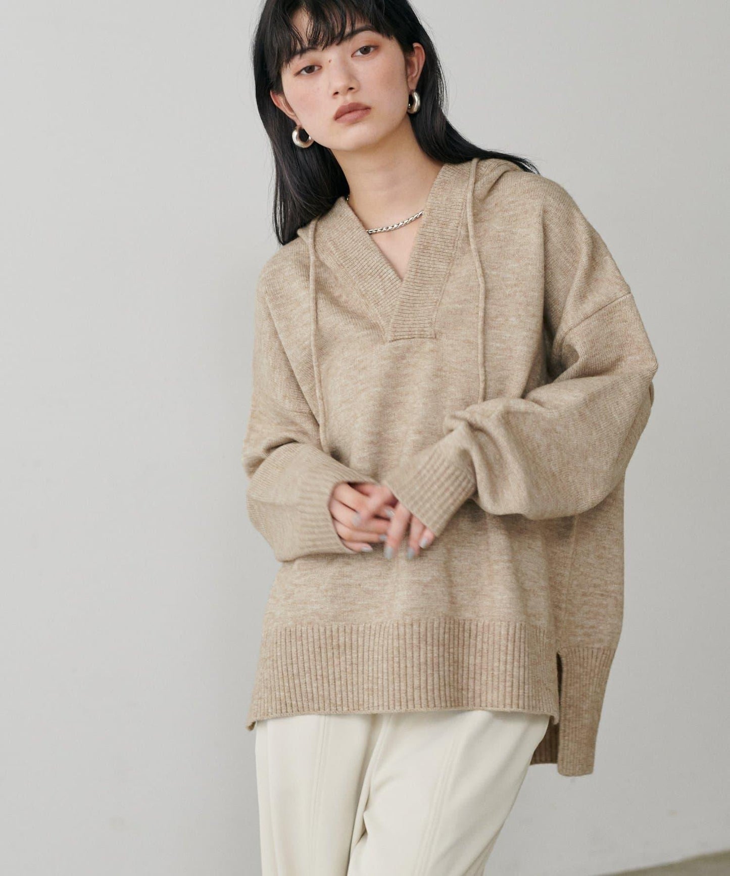 連帽針織套頭衫