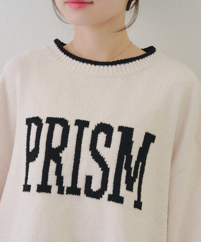 拼色條紋標誌針織衫