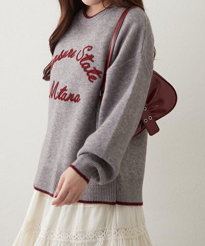 【NAO】繡花字母標誌套頭衫