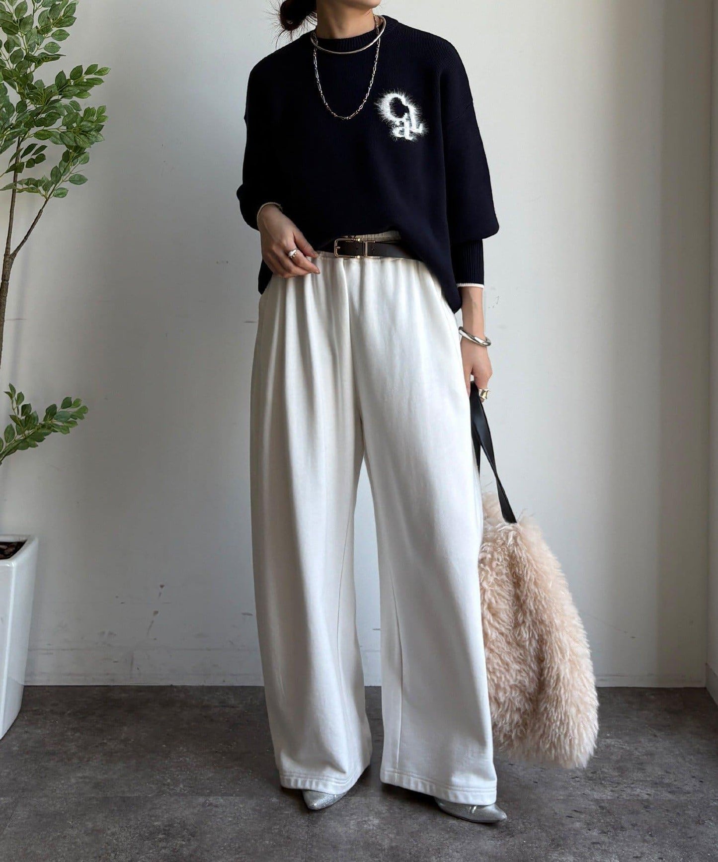 羽毛標誌針織衫