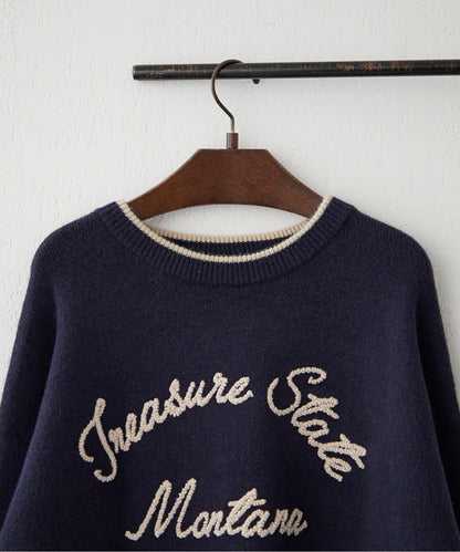 【NAO】繡花字母標誌套頭衫