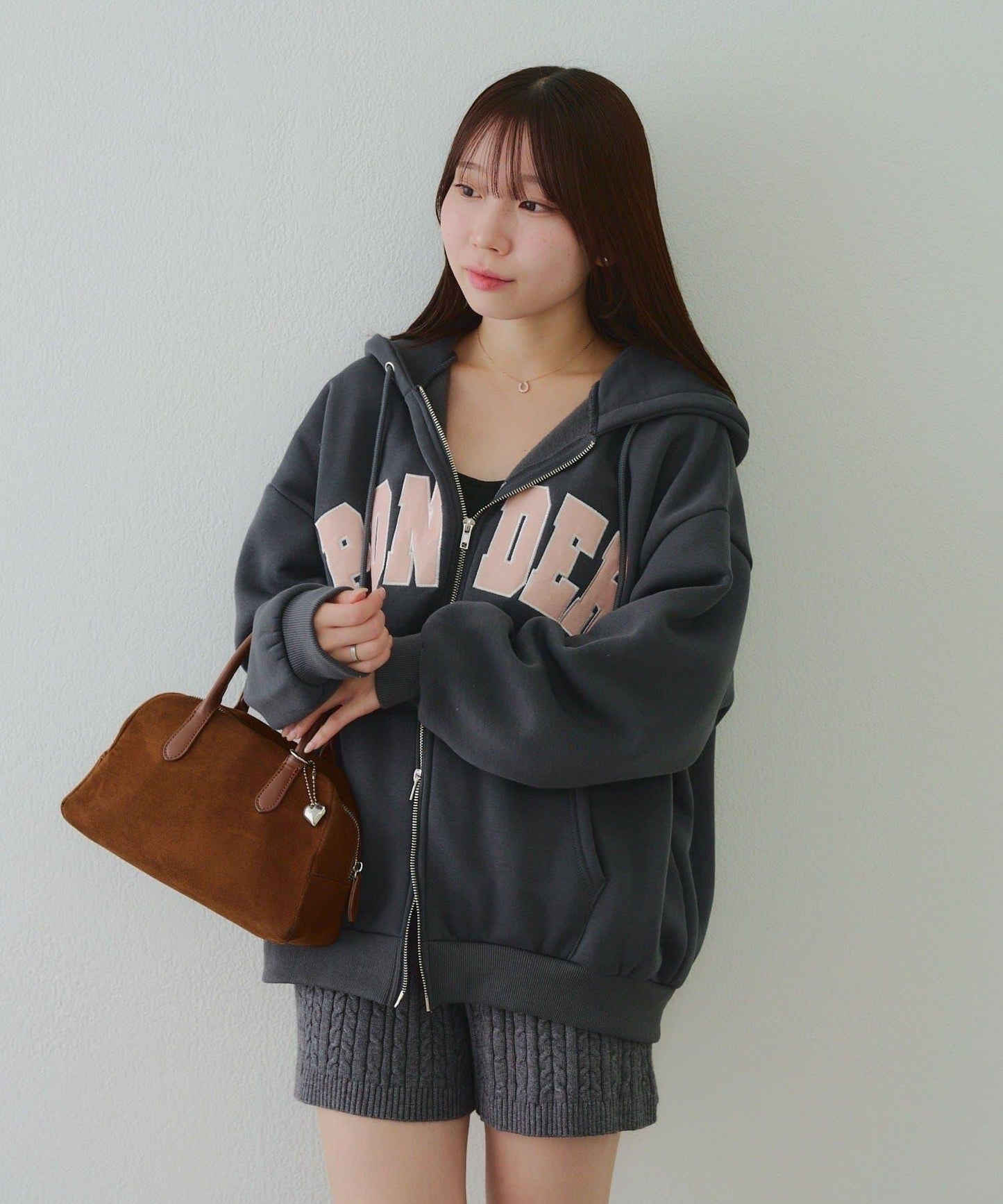 大LOGO拉鍊連帽衛衣