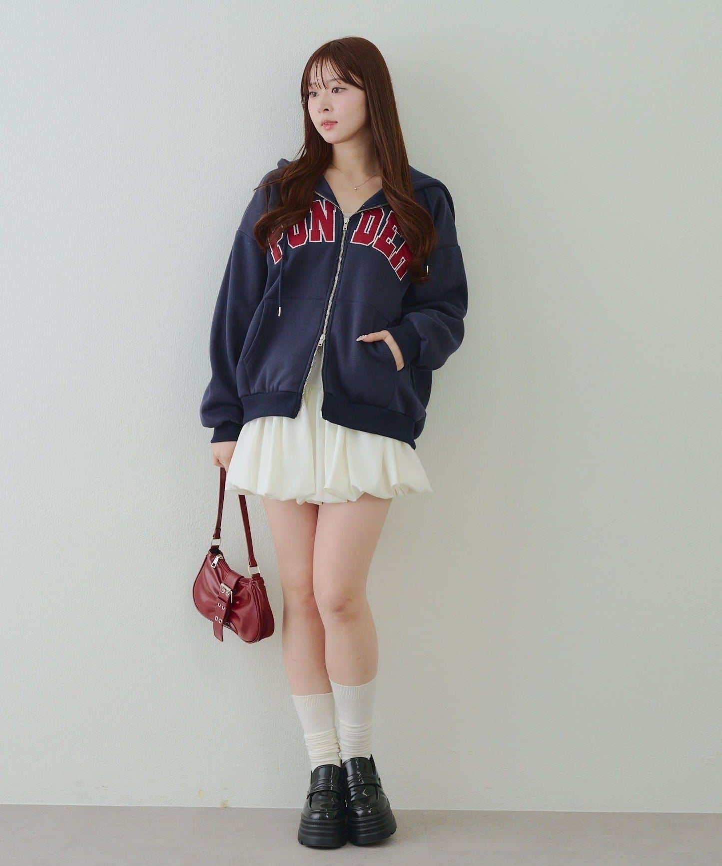 大LOGO拉鍊連帽衛衣